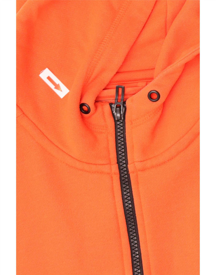 Adidas Mens Zip Hoodie Sweater Médio Laranja Poliéster