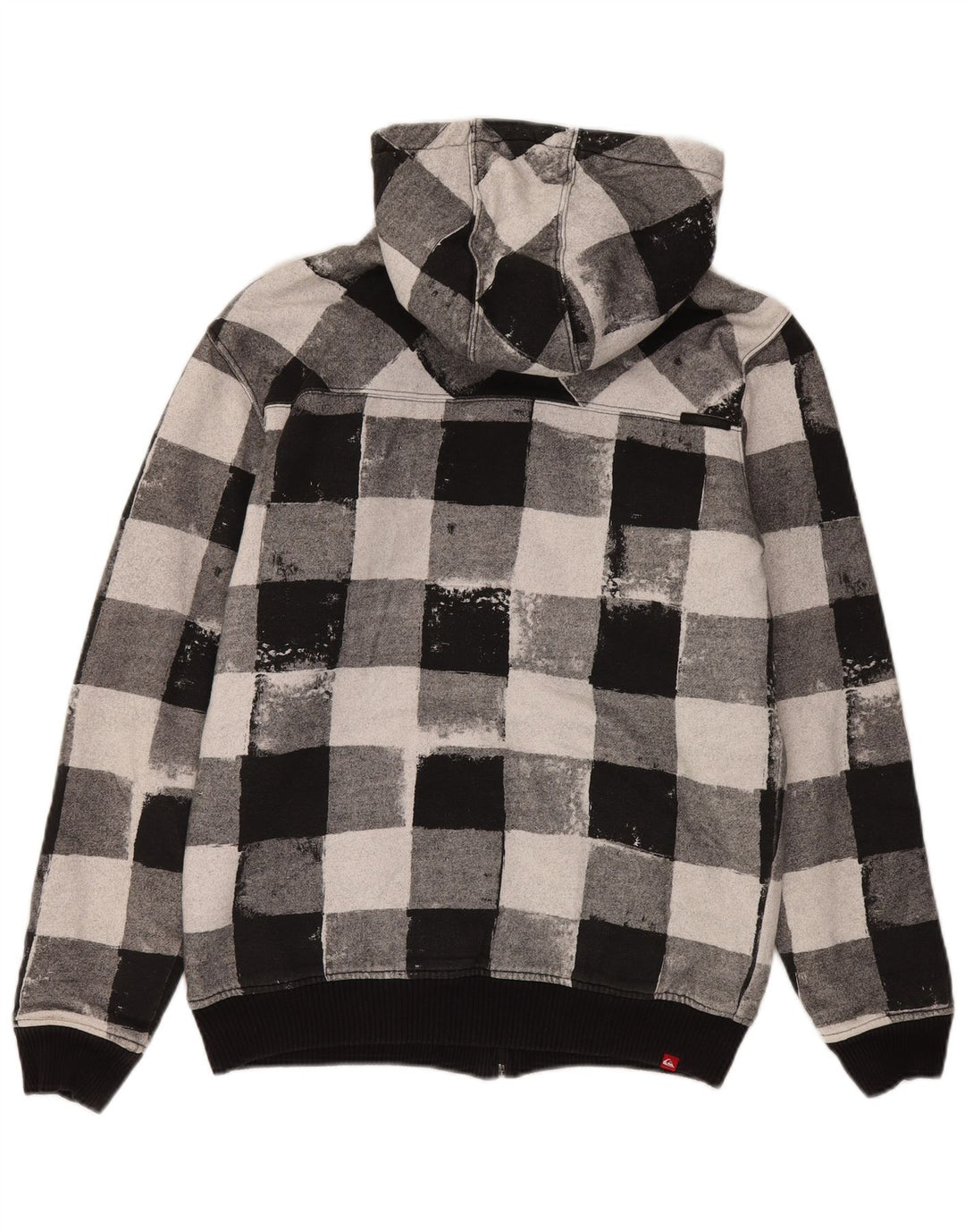 Suéter masculino Quiksilver com capuz e zíper médio preto algodão guingão