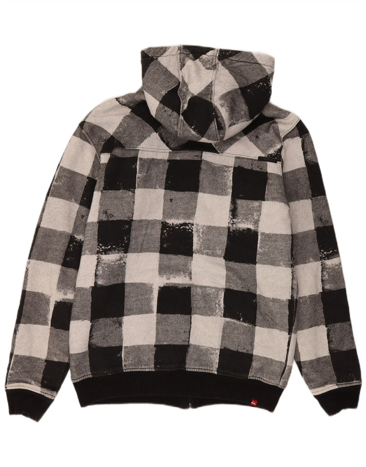 Suéter masculino Quiksilver com capuz e zíper médio preto algodão guingão