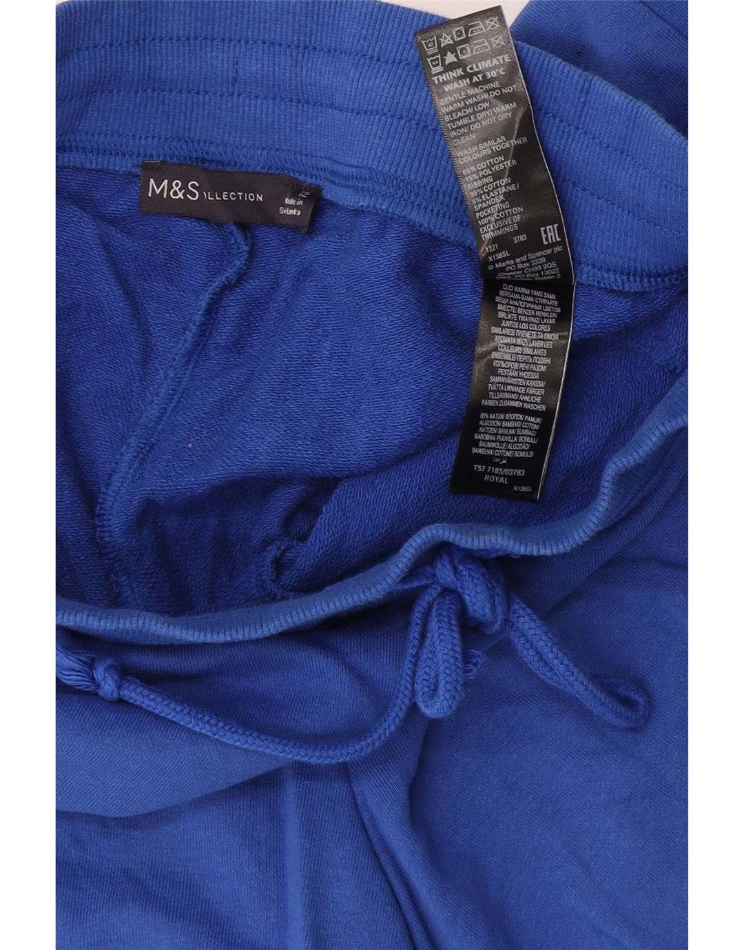 Shorts esportivos femininos Marks & Spencer UK 12 algodão azul médio