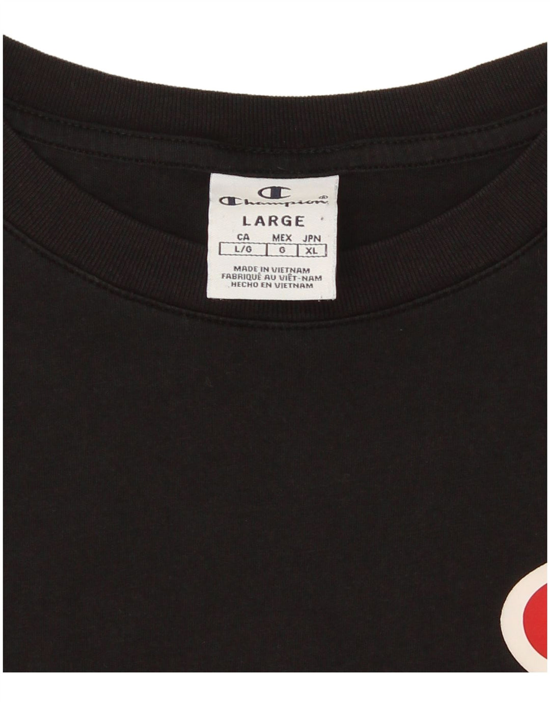 Camiseta feminina estampada grande Champion UK 16 grande preta