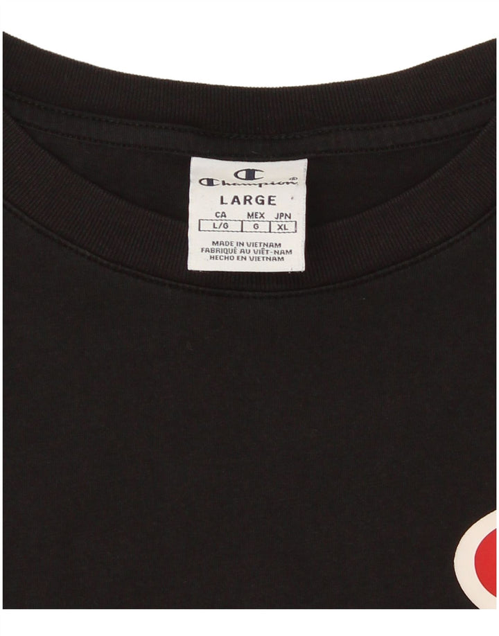 Camiseta feminina estampada grande Champion UK 16 grande preta
