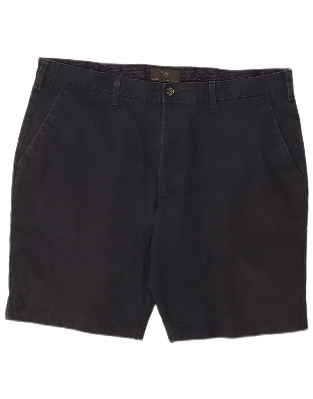 Shorts Chino Masculino Marks & Spencer W38 XL Azul Marinho Algodão