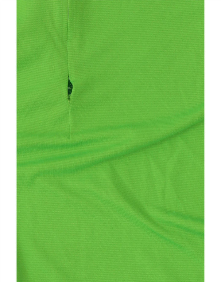 Adidas Mens Zip Neck Pullover Treino Top Reino Unido 40/42 Poliéster Verde Médio