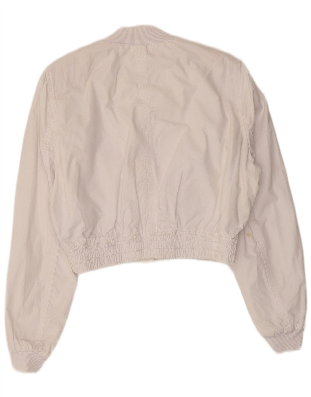 Zara Womens Oversized Bomber Jacket UK 10 Pequeno Algodão Branco
