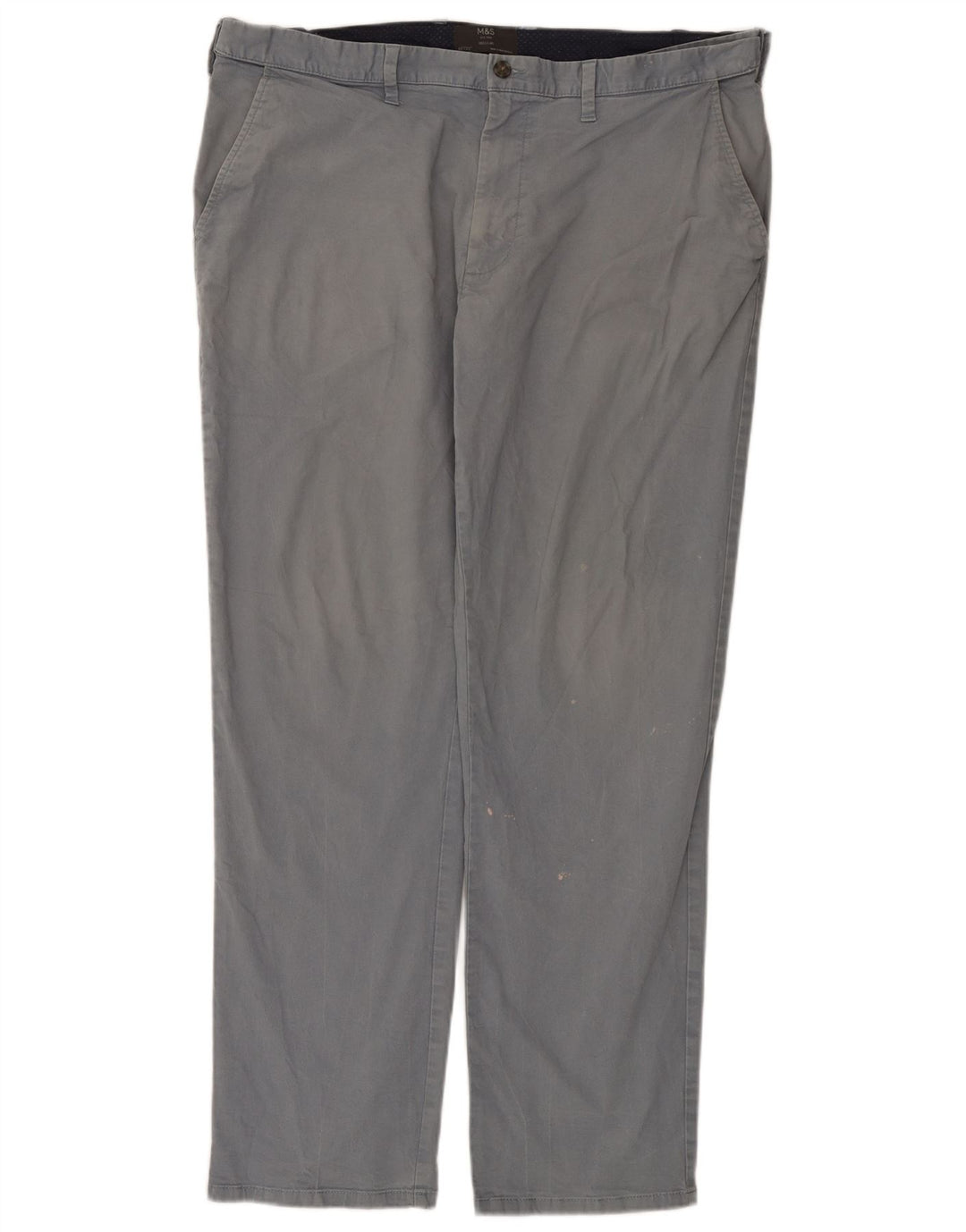 Calça Chino Regular Masculina Marks & Spencer W40 L33 Algodão Cinza
