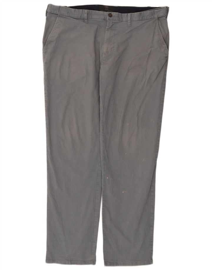 Calça Chino Regular Masculina Marks & Spencer W40 L33 Algodão Cinza