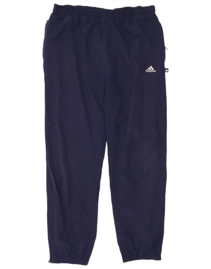 Calça de treino masculina Adidas Joggers grande poliéster azul marinho