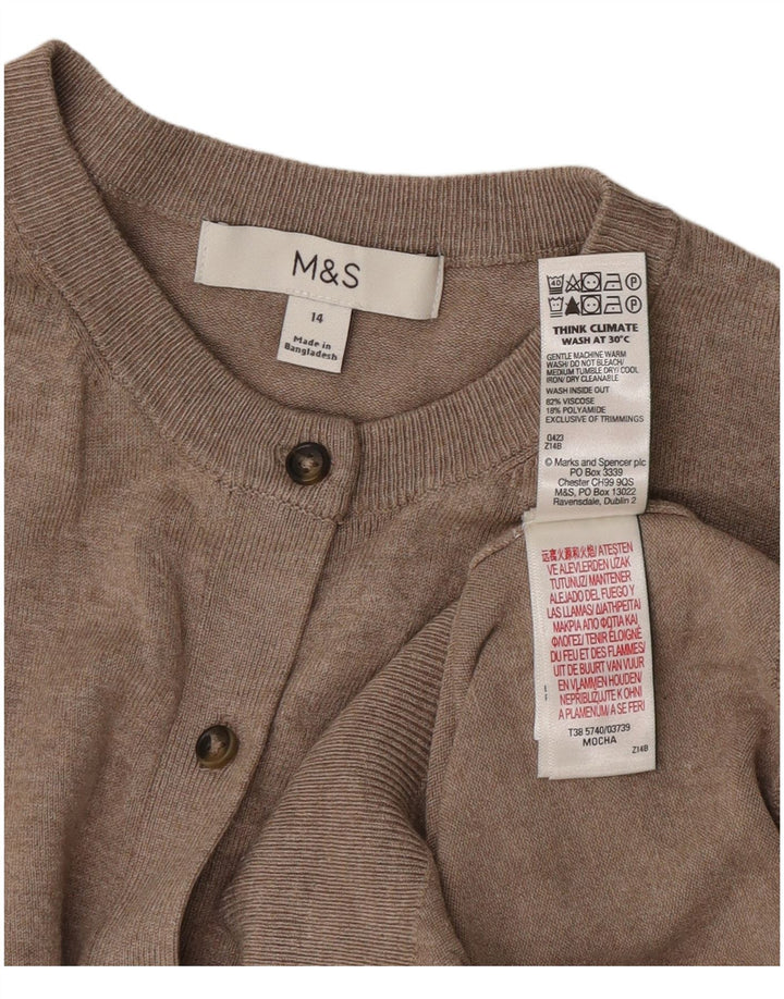 Suéter cardigã feminino Marks & Spencer Reino Unido 14 Viscose cinza médio