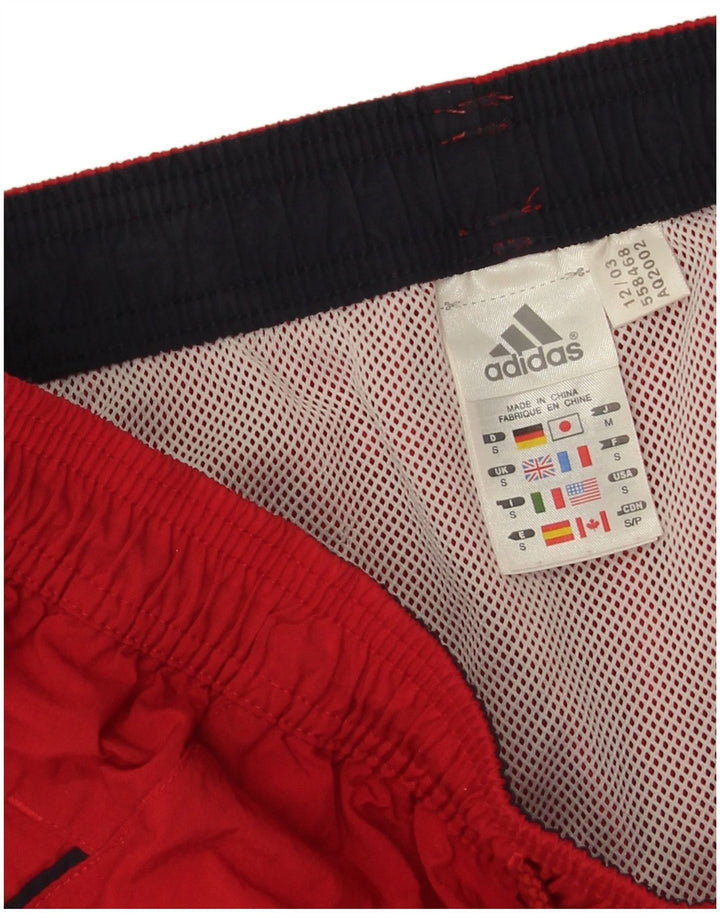 Shorts esportivos masculinos Adidas pequenos poliamida vermelha