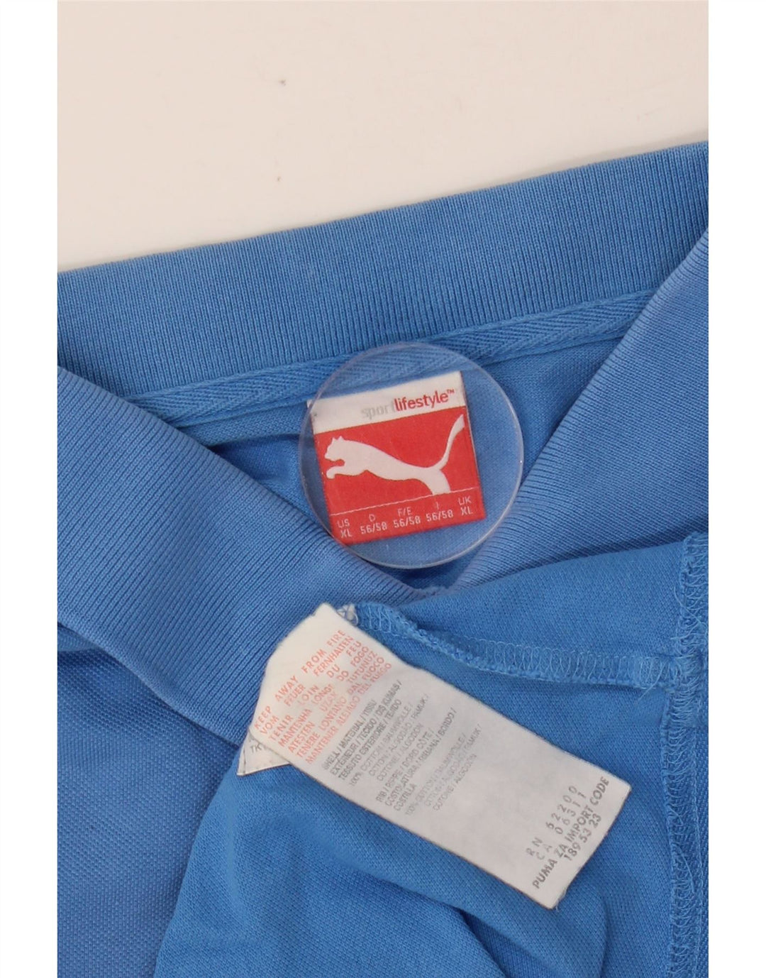 Camisa polo masculina PUMA XL azul algodão