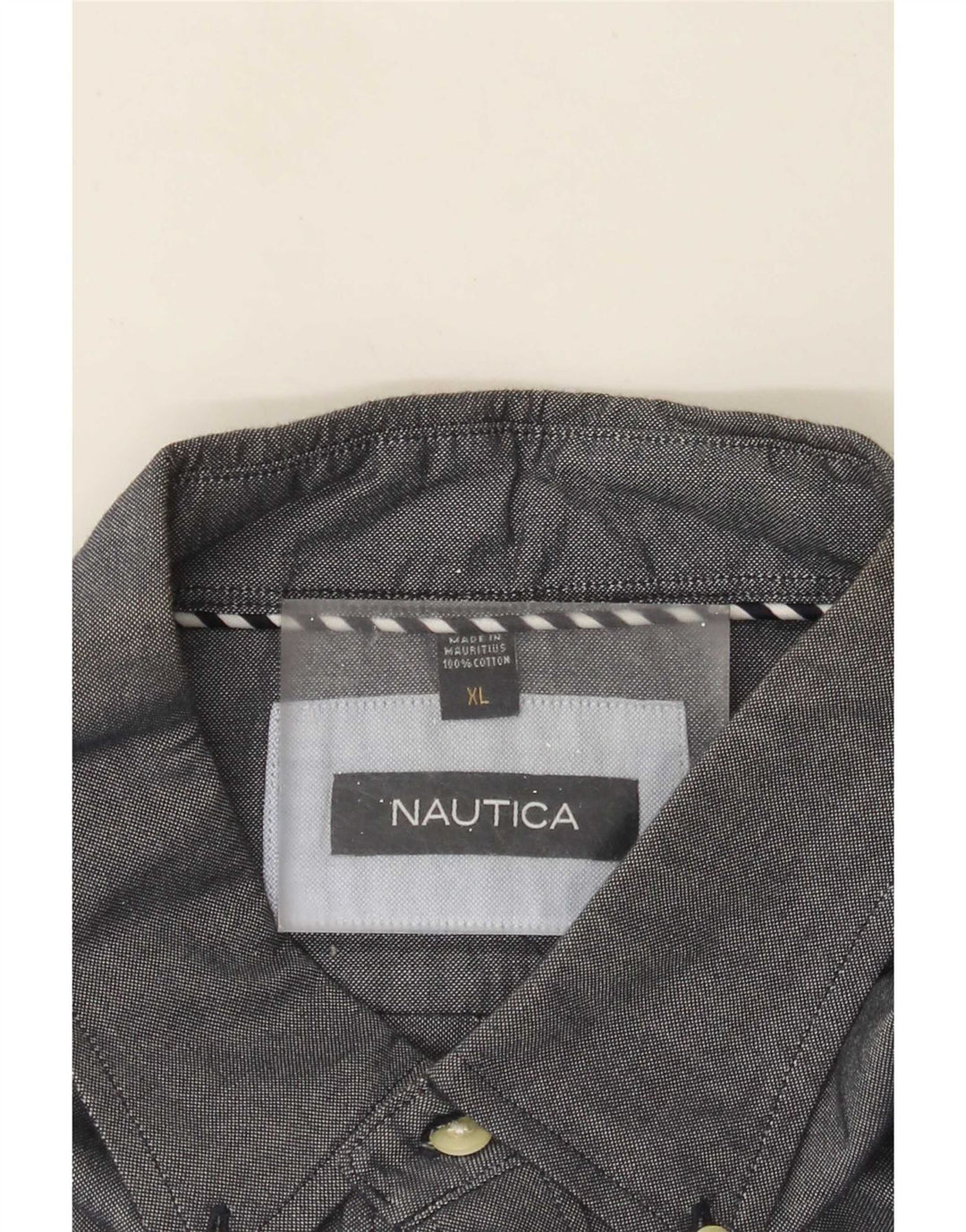 Camisa masculina Nautica XL cinza algodão