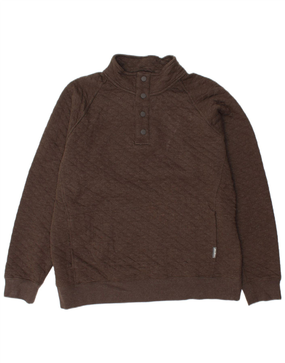 EDDIE BAUER Suéter masculino com gola redonda e algodão marrom médio