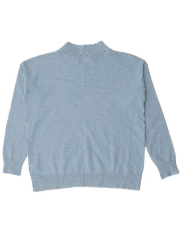 Suéter feminino Marks & Spencer com decote em V grande Reino Unido 6 XS azul viscose