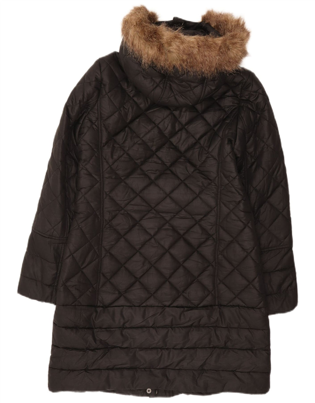 Sobretudo acolchoado com capuz feminino Joules UK 10 pequeno poliéster preto