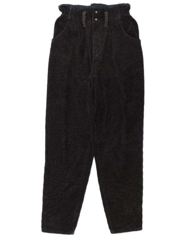 Calça feminina vintage de veludo cotelê W29 L28 algodão preto