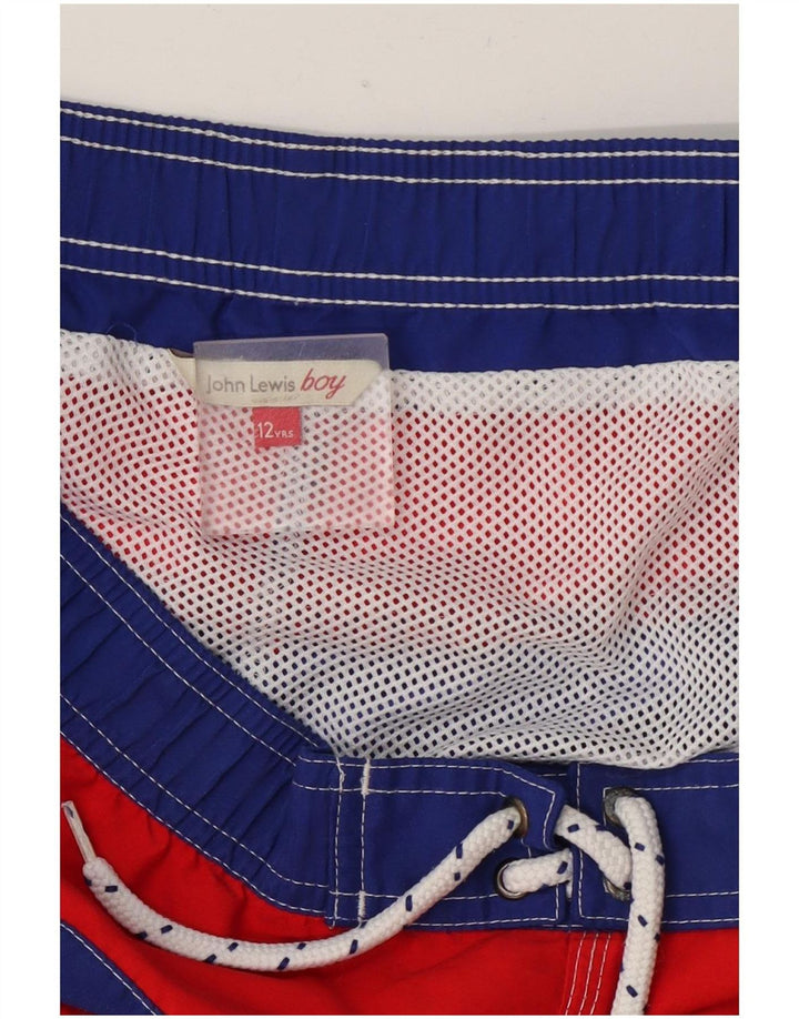 Shorts de natação para meninos John Lewis 11-12 anos listrado vermelho