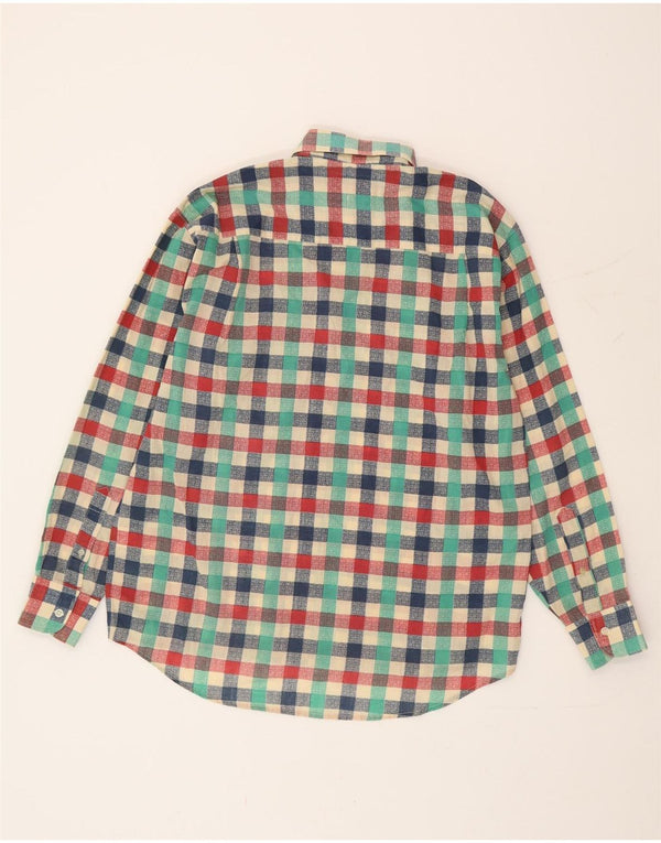 Camisa masculina vintage média xadrez multicolorida