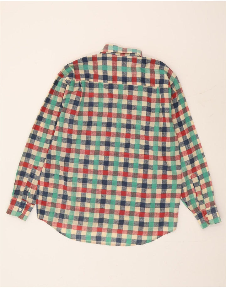Camisa masculina vintage média xadrez multicolorida