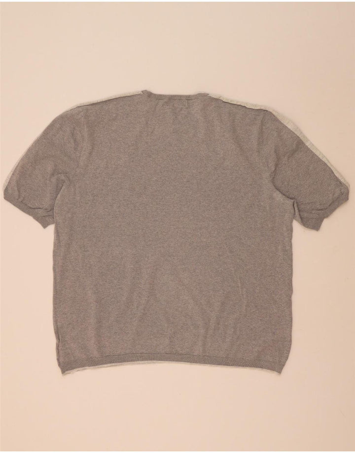 Suéter masculino Marks & Spencer com gola redonda 3XL cinza colorblock