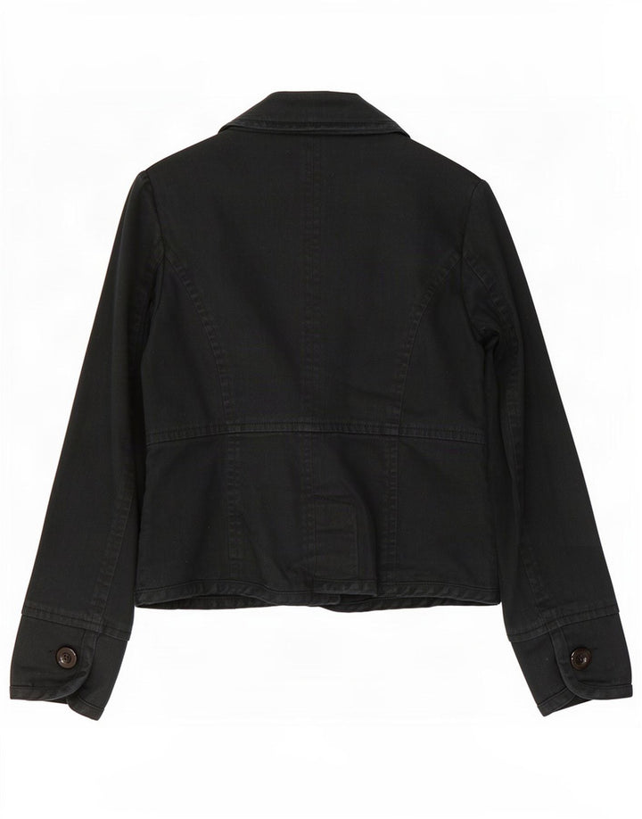 Jaqueta blazer feminina Monsoon com 1 botão Reino Unido 16 grande algodão preto