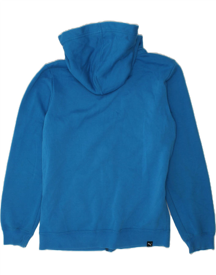 PUMA Boys Graphic Zip Hoodie Sweater 11-12 Years Large  Blue Cotton Vintage Puma and Second-Hand Puma from Messina Hembry 