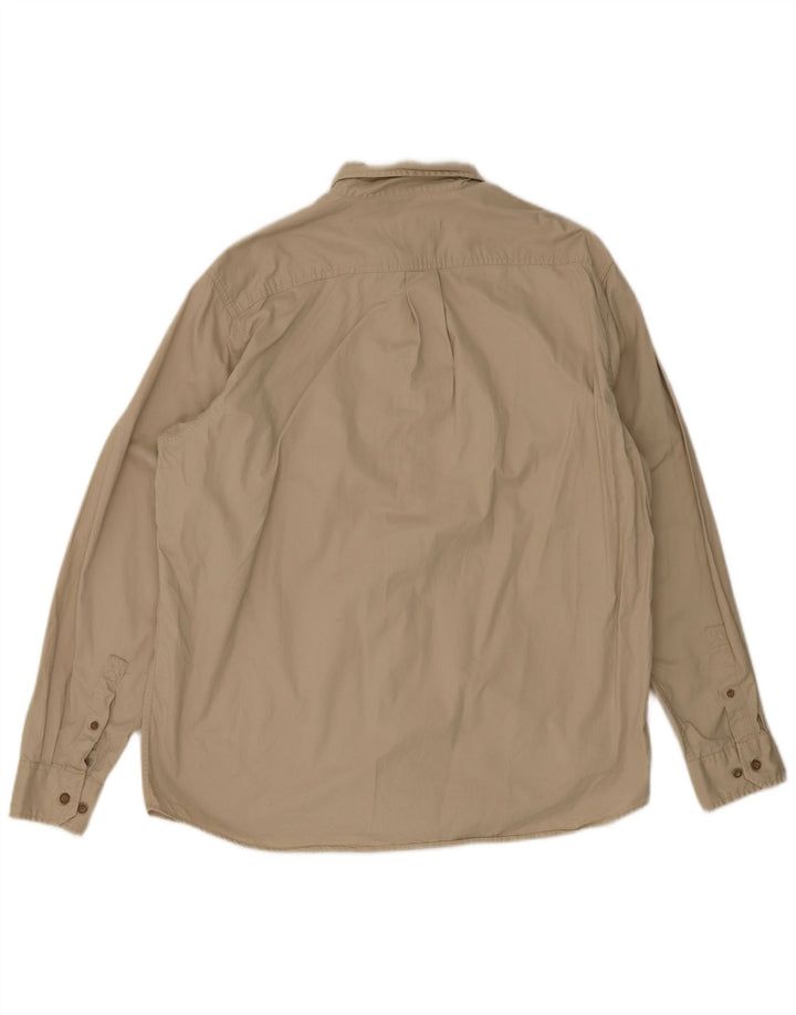 Camisa masculina Eddie Bauer grande algodão bege