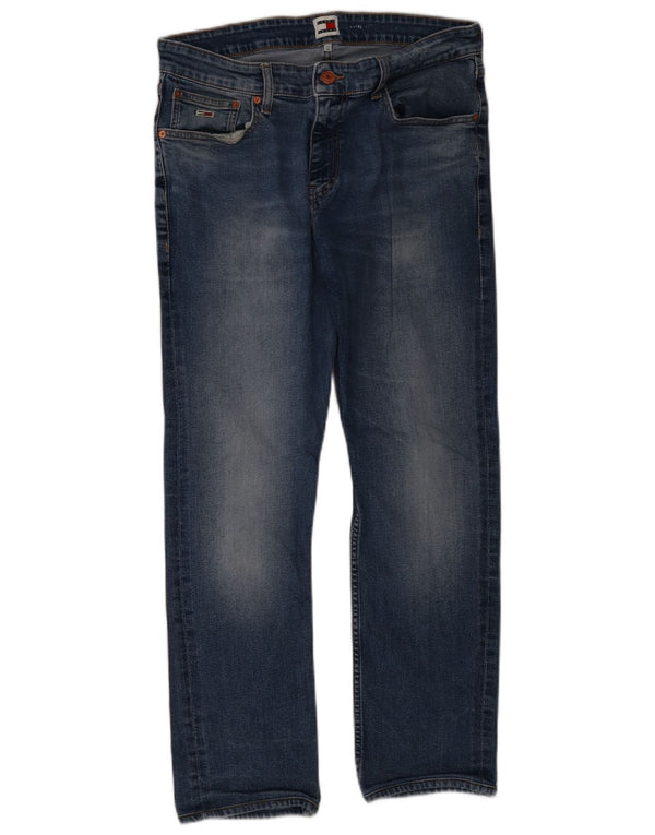 Jeans retos masculinos Tommy Hilfiger W32 L27 algodão azul