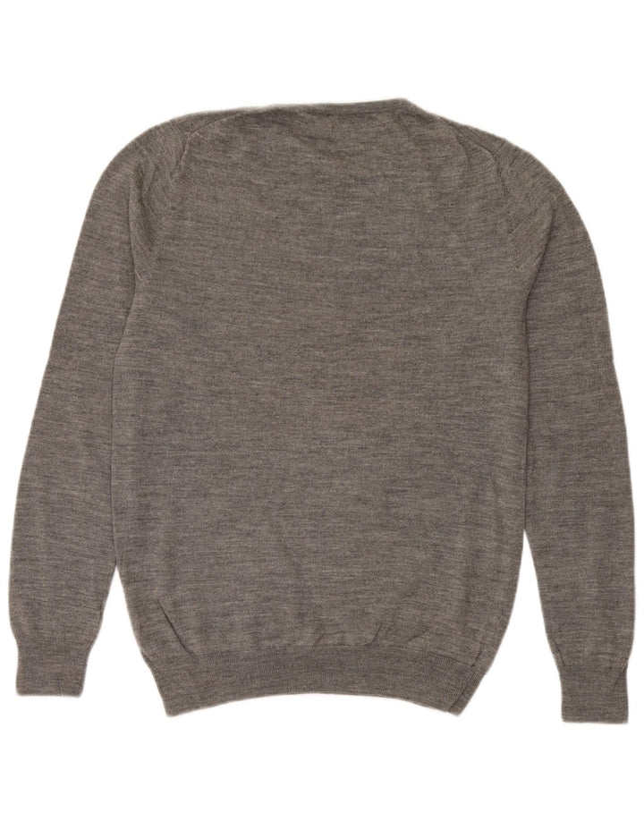 Suéter masculino Reiss com gola redonda, cinza médio manchado
