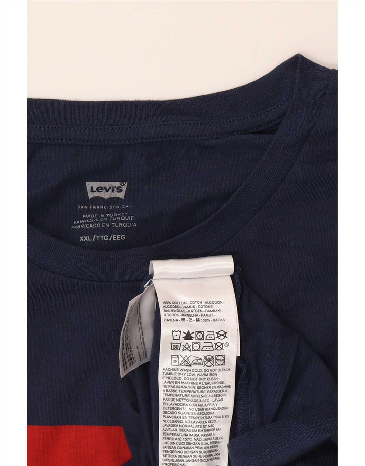 Camiseta gráfica masculina Levi's Top 2XL algodão azul marinho