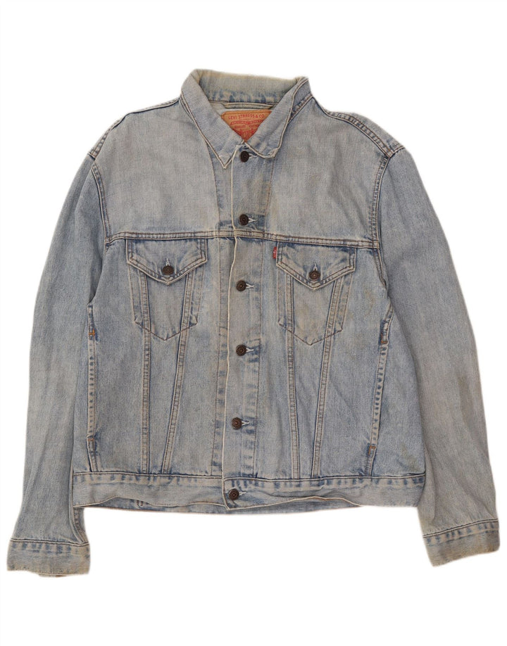 Jaqueta jeans masculina Levi's UK 40 grande algodão azul