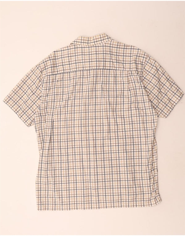 Camisa masculina de manga curta TOM TAILOR 2XL algodão xadrez branco