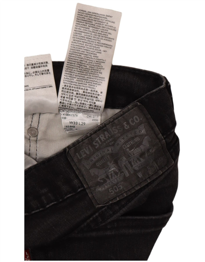 Jeans Levi's 505 Straight Masculino W33 L29 Algodão Preto