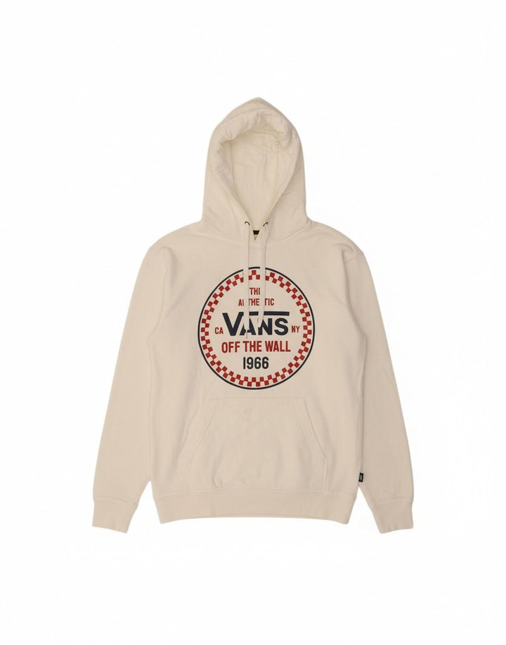 VANS Mens Graphic Hoodie Jumper XS Branco