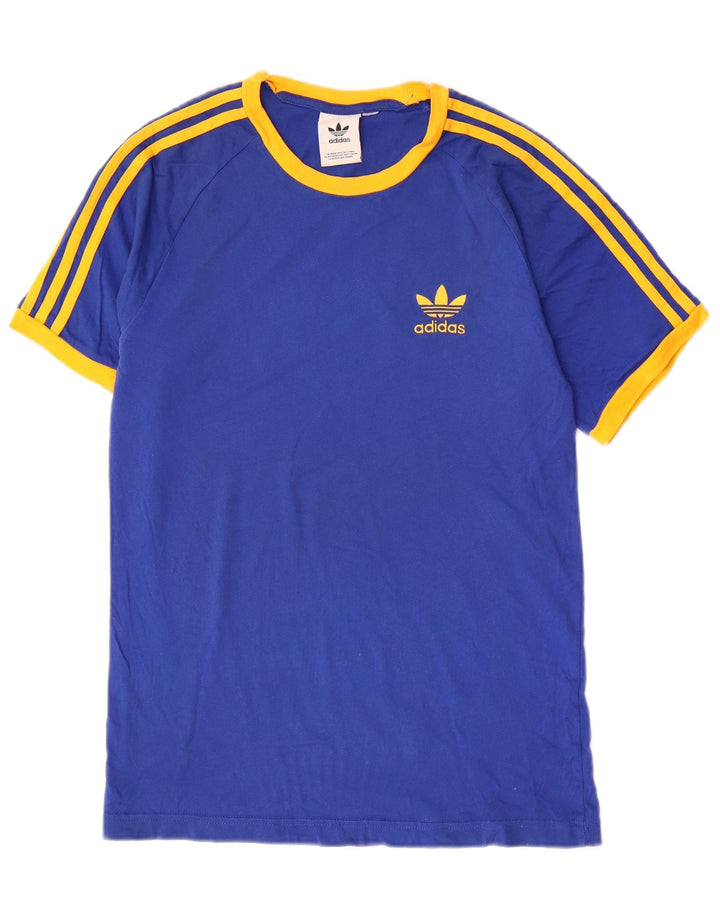 Adidas Mens Camiseta Top Pequeno Azul