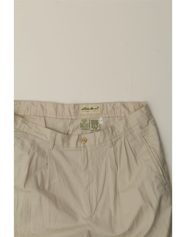 EDDIE BAUER Mens Pegged Chino Shorts W36 Large Beige Cotton Vintage Eddie Bauer and Second-Hand Eddie Bauer from Messina Hembry 