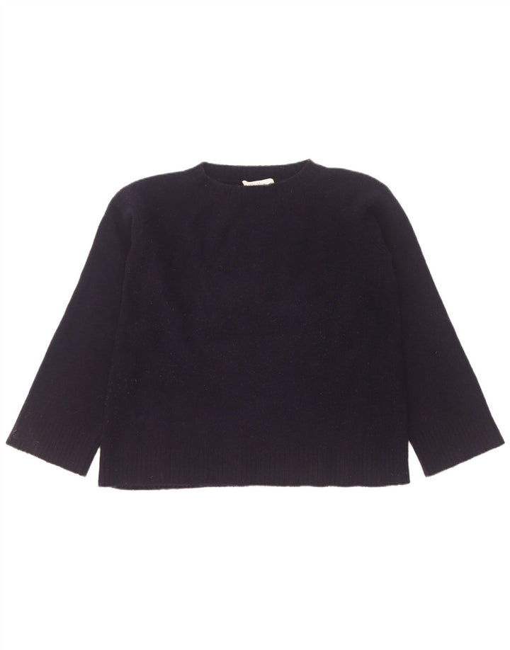 Suéter feminino Max Mara com gola canoa Reino Unido 16 grande azul marinho