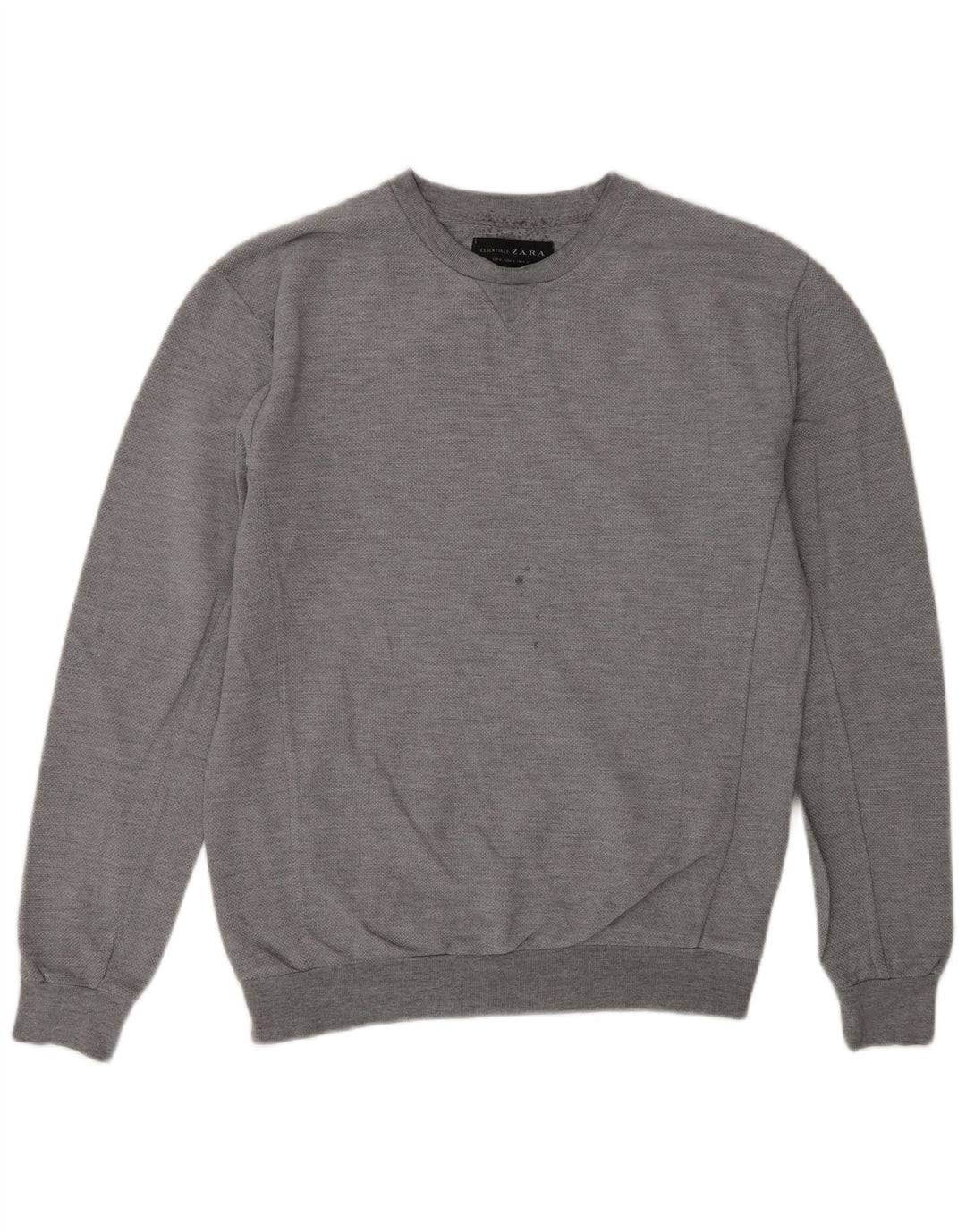 Zara Moletom Masculino Jumper Médio Cinza Algodão
