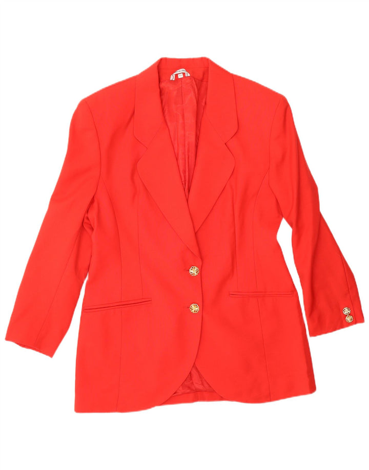 Conjunto de saia feminina VINTAGE com 2 botões e 2 peças IT 44 médio W26 lã vermelha