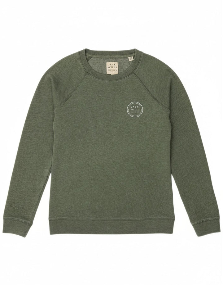 Suéter feminino JACK WILLS Reino Unido 8 pequeno algodão verde
