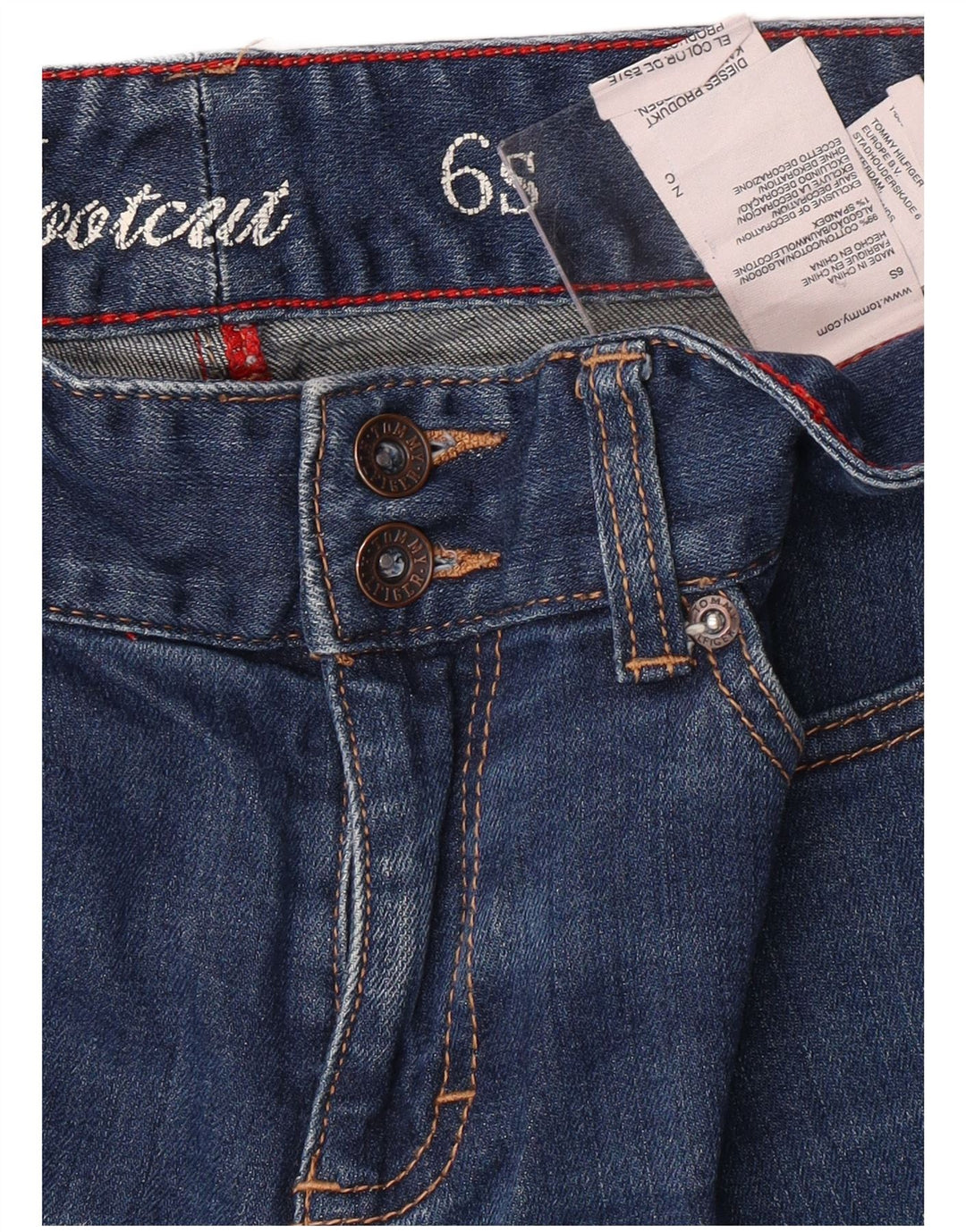 Jeans Bootcut feminino TOMMY HILFIGER EUA 6 médio W30 L30 algodão azul