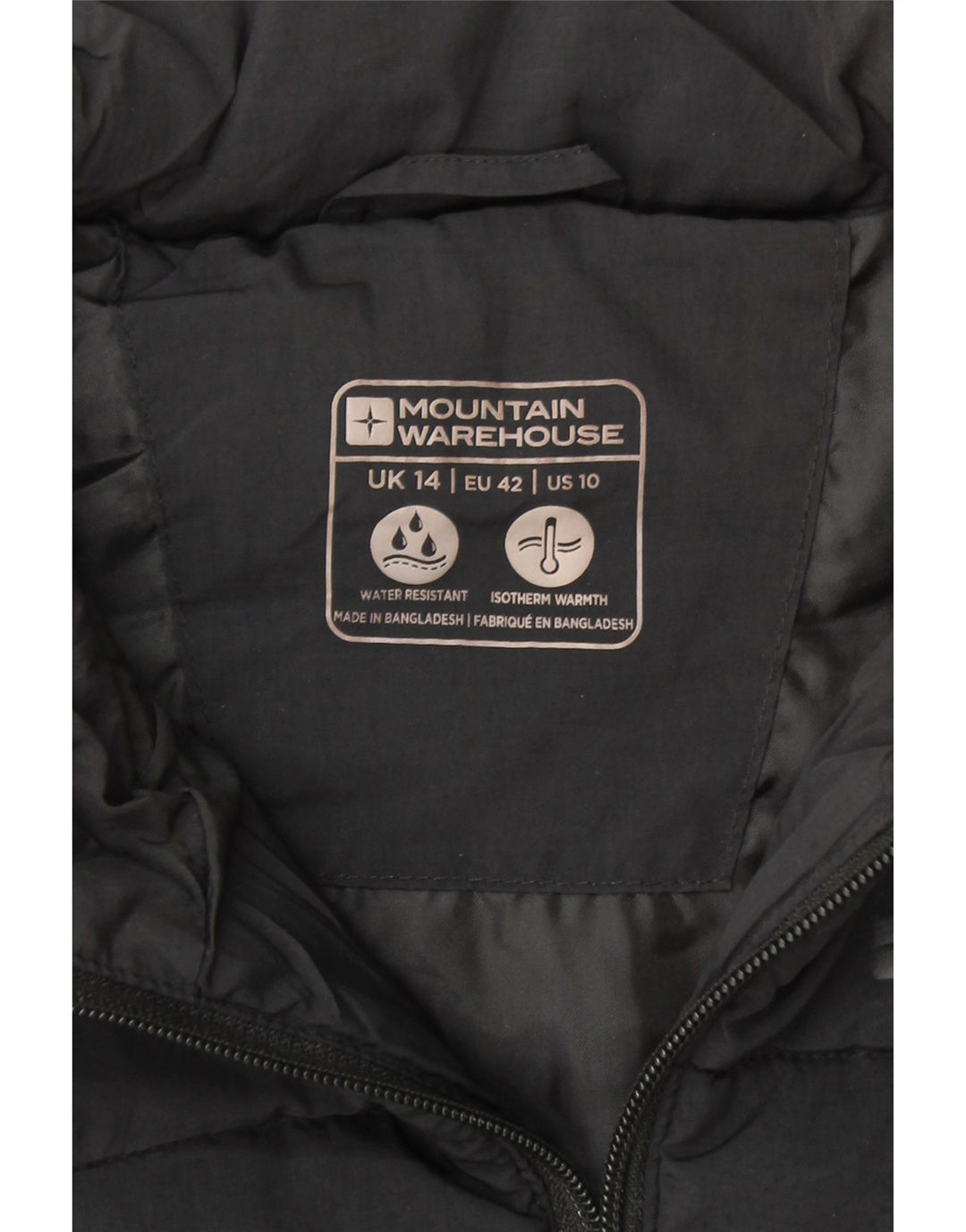 MOUNTAIN WAREHOUSE Colete feminino acolchoado gráfico UK 14 médio preto nylon