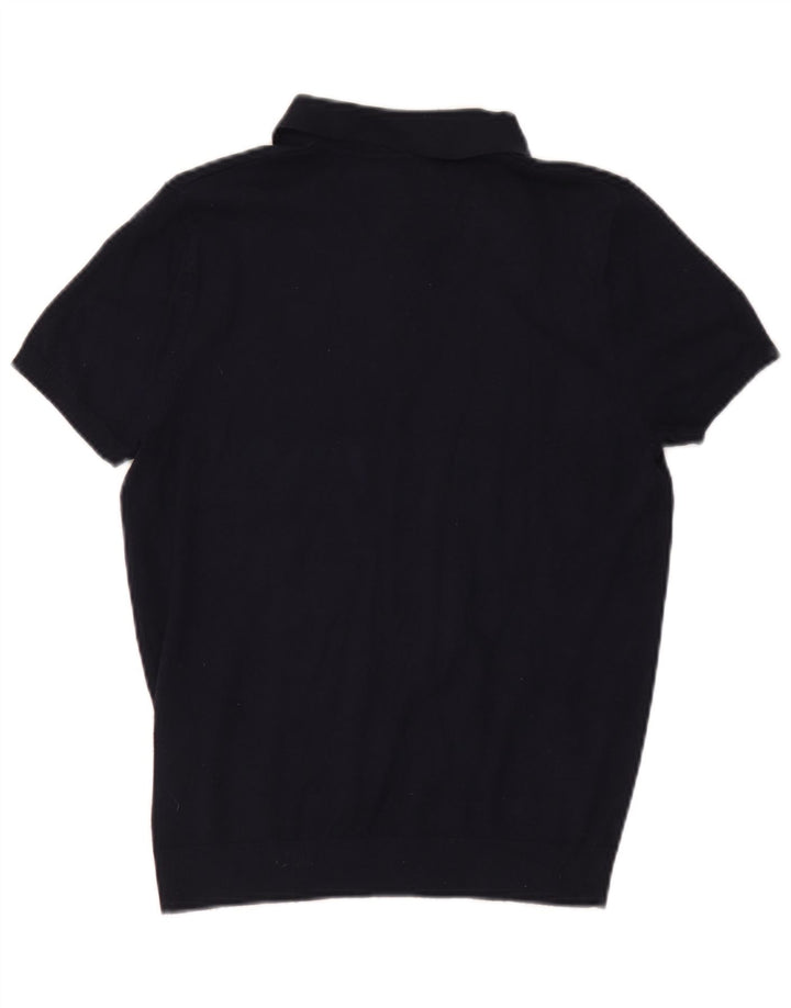 Camisa polo masculina Zara pequena viscose azul marinho