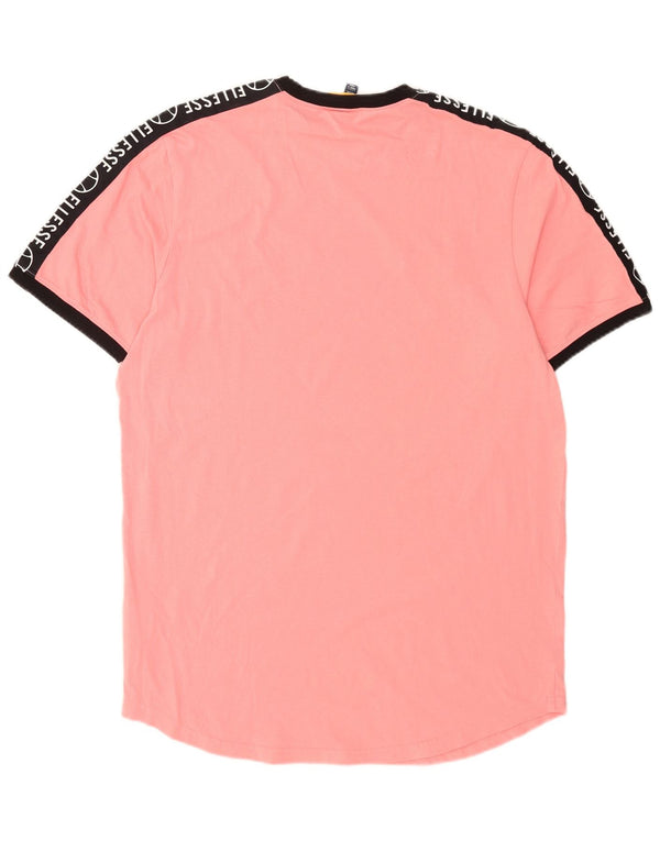 Ellesse Camiseta masculina gráfica Top 2XL algodão colorblock rosa