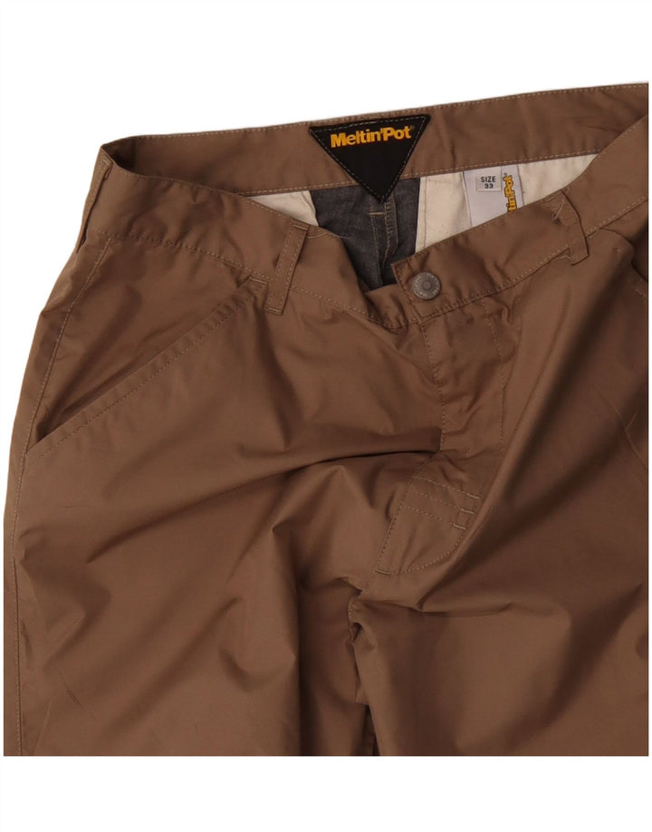 Calça de caminhada reta masculina Meltin' Pot W33 L32 poliéster bege