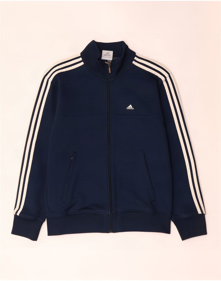 Adidas Mens Tracksuit Top Jacket UK 38/40 Médio Azul Marinho Poliéster