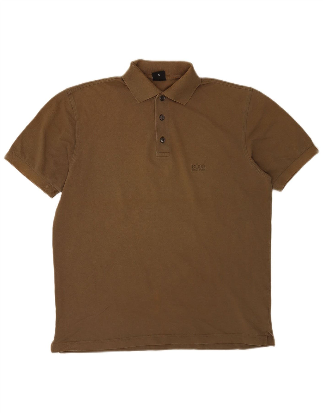 Camisa polo masculina Hugo Boss pequena algodão cáqui