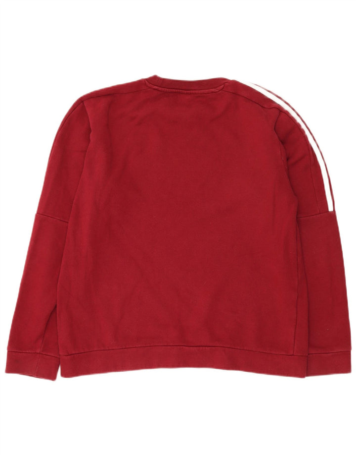 ADIDAS Mens Moletom Jumper Médio Algodão Borgonha