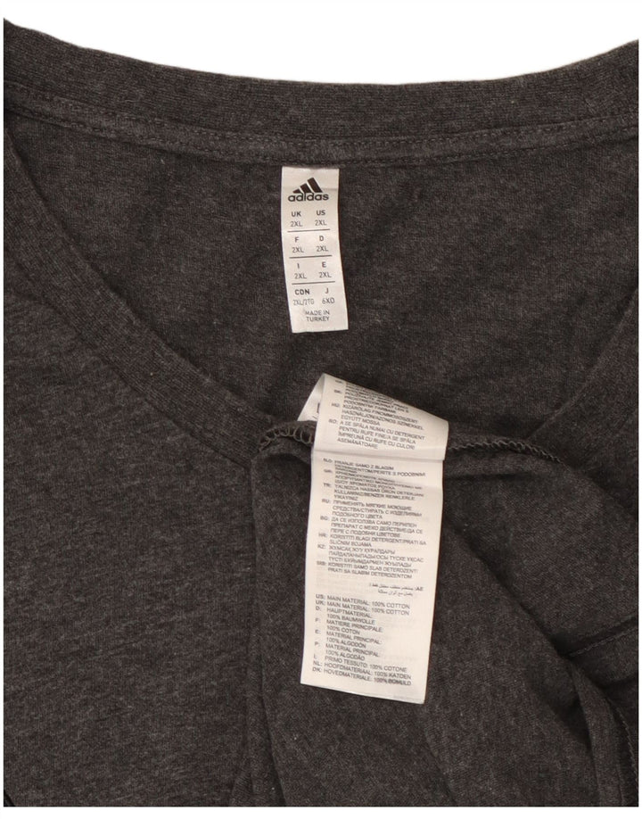 Camiseta masculina ADIDAS Top 2XL Algodão Cinza