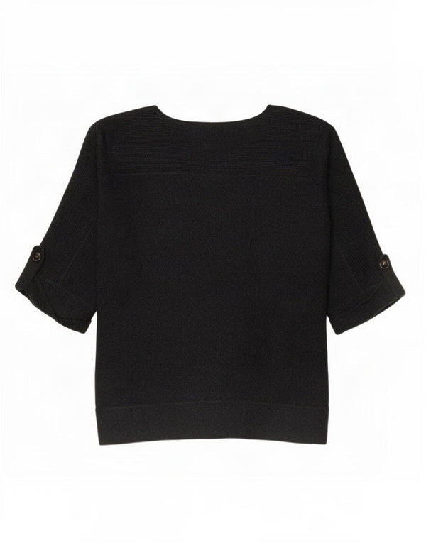 Top feminino Marks & Spencer manga 3/4 Reino Unido 12 viscose cinza médio